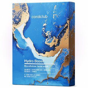 Биоцеллюлозная маска с морской водой, саше 5&times;25 мл, Coral Club | Hydro Boost Biocellulose Facial Mask Coral Club 610205 фото